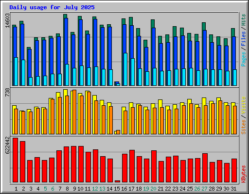 Daily usage for July 2025