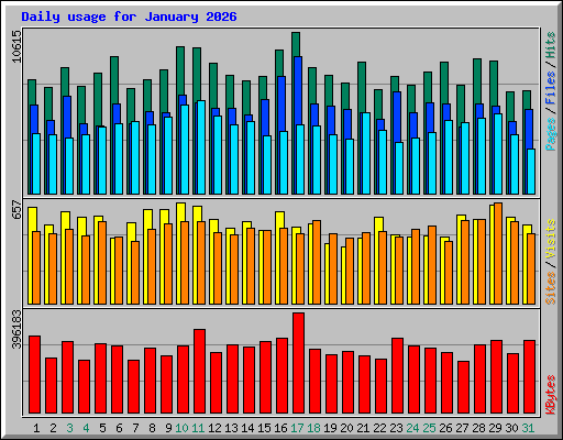 Daily usage for January 2026