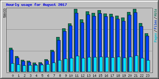 Hourly usage for August 2017