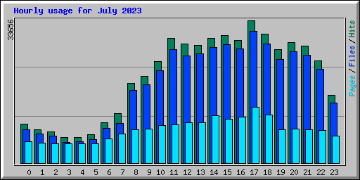 Hourly usage for July 2023