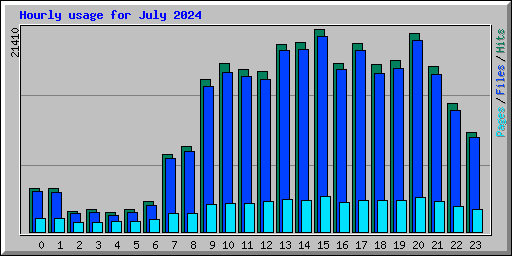 Hourly usage for July 2024