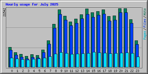 Hourly usage for July 2025