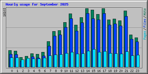 Hourly usage for September 2025